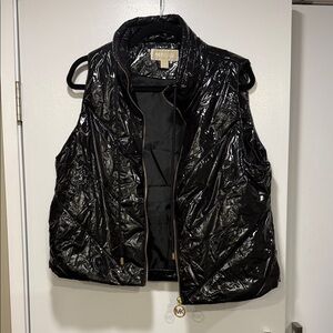 Michael Kors Shiny Black Puffer Vest